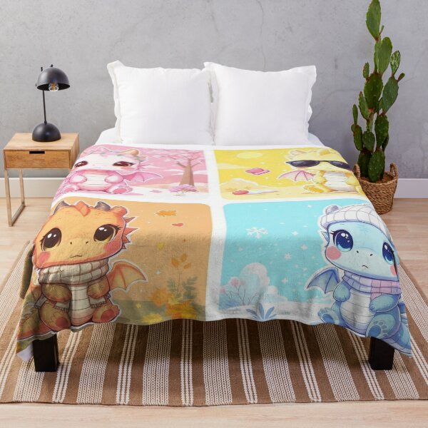 Item preview, Kawaii Seasonal Dragons – Mini Cute Dragons in Spring, Summer, Fall & Winter Outfits – Collectible Fantasy Art designed and sold by Emmachenn / WineDronk Shop.