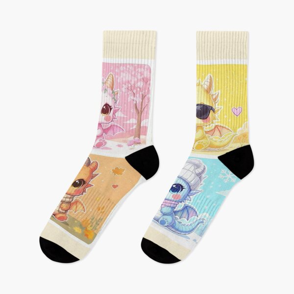 Item preview, Kawaii Seasonal Dragons – Mini Cute Dragons in Spring, Summer, Fall & Winter Outfits – Collectible Fantasy Art designed and sold by Emmachenn / WineDronk Shop.