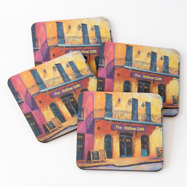 Item preview, Step Into The Hollow Oak Bar - A Colorful Slice of New Orleans Street Life Abstract Digital AI Art designed and sold by OlfactoART Studio.