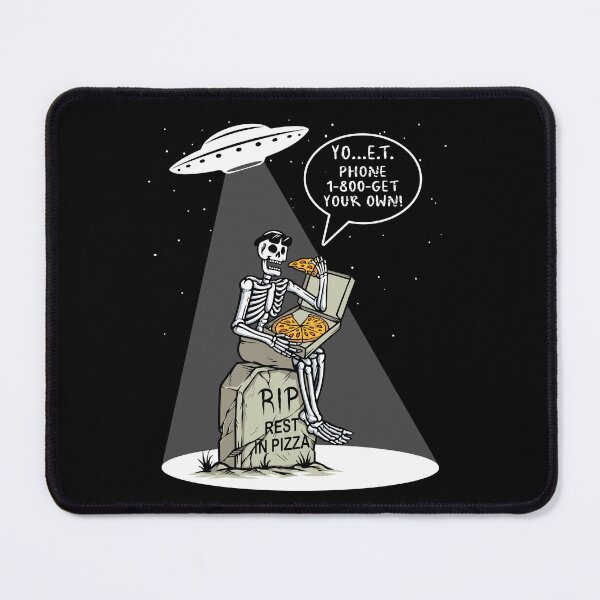 Item preview, ALIEN TRYING TO STEAL PIZZA FROM SKELETON designed and sold by FlutteringWings.
