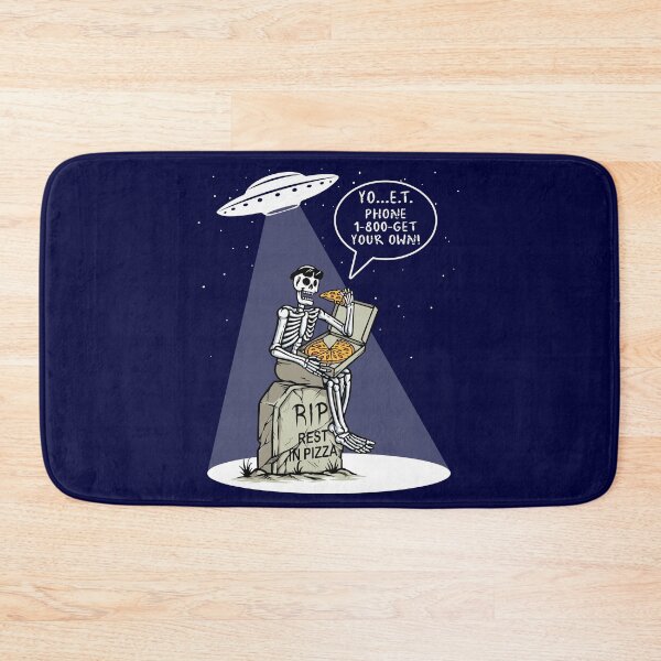 Item preview, ALIEN TRYING TO STEAL PIZZA FROM SKELETON designed and sold by FlutteringWings.