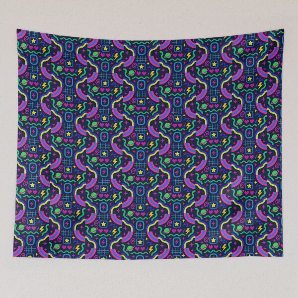 Item preview, Y2K Neon Retro Aesthetic – Pixel Hearts & Cosmic Elements designed and sold by ArtSpireWorks.