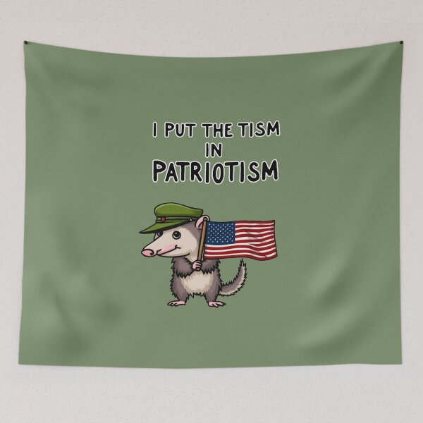 Artikelvorschau, Ich stecke den Tism in Patriotismus, Opossum, Tier, Geschenk entworfen und verkauft von ChearshiPrints.