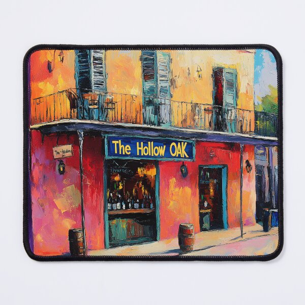 Item preview, Evening Pulse at The Hollow OAK Bar - Vibrant New Orleans Street Scene Capturing the City’s Energetic Spirit and Artistic Soul designed and sold by OlfactoART Studio.