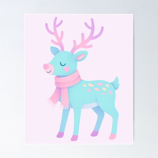 Item preview, Pastel Christmas cute reindeer aesthetic  designed and sold by FatBirdie.