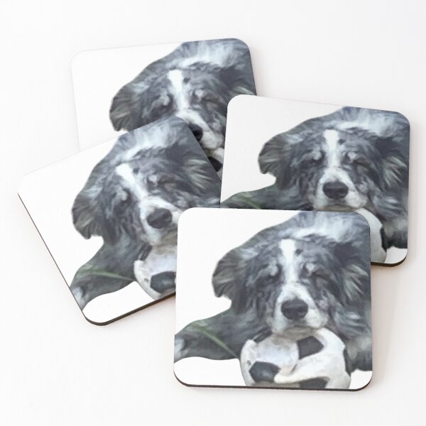Item preview, Blue Merle Border Collie. with ball. designed and sold by Ferndragons.