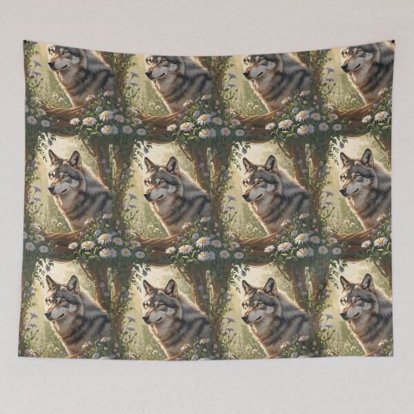 Item preview, Cottage Core Wolf Pattern designed and sold by PatronesKawai.