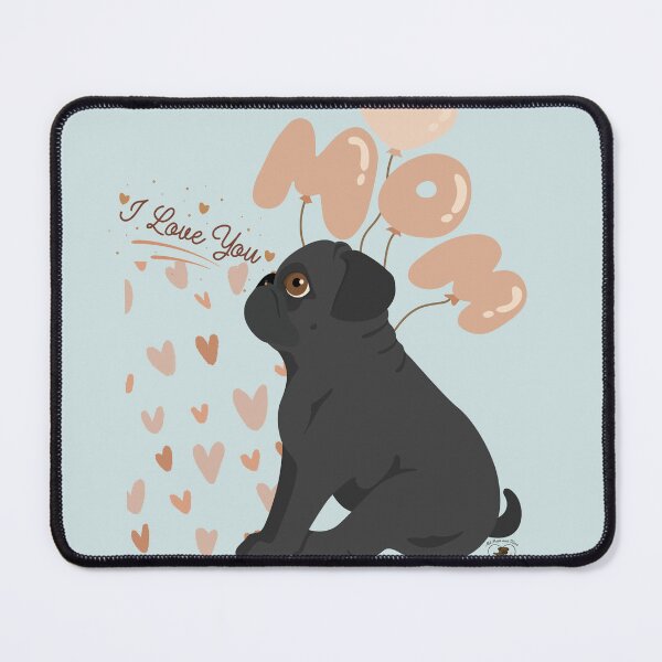 Item preview, Pug love for mom – heart balloons & “I Love You” designed and sold by MitMopsundHerz Rosinchens_Welt.
