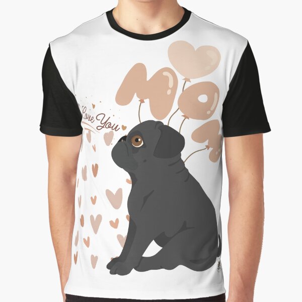 Item preview, Pug love for mom – heart balloons & “I Love You” designed and sold by MitMopsundHerz Rosinchens_Welt.