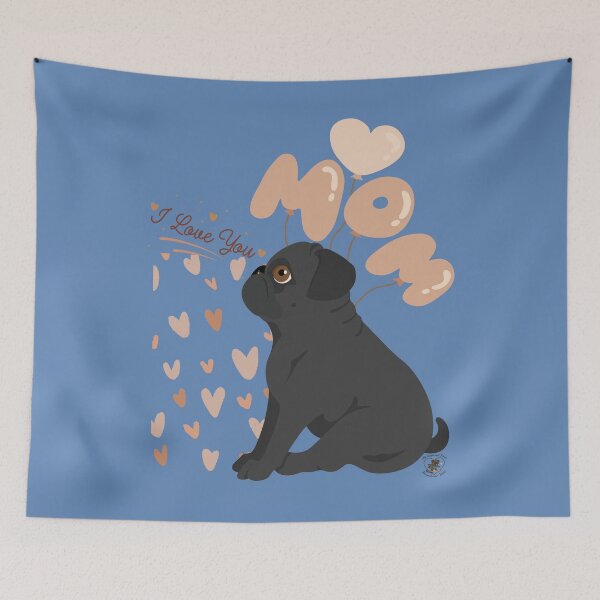 Item preview, Pug love for mom – heart balloons & “I Love You” designed and sold by MitMopsundHerz Rosinchens_Welt.
