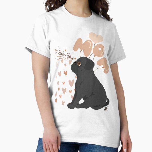 Item preview, Pug love for mom – heart balloons & “I Love You” designed and sold by MitMopsundHerz Rosinchens_Welt.