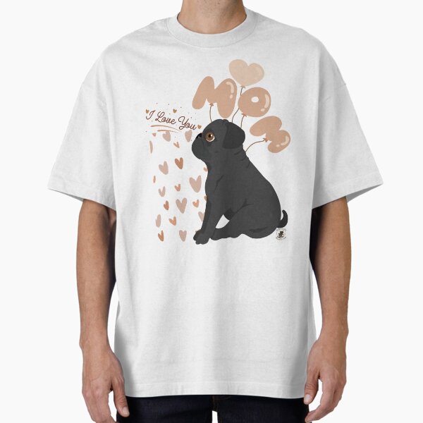 Item preview, Pug love for mom – heart balloons & “I Love You” designed and sold by MitMopsundHerz Rosinchens_Welt.