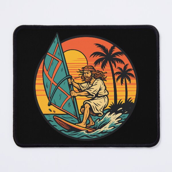 Item preview, Jesus Christ Windsurfing Summer Retro designed and sold by TomFrontierArt.