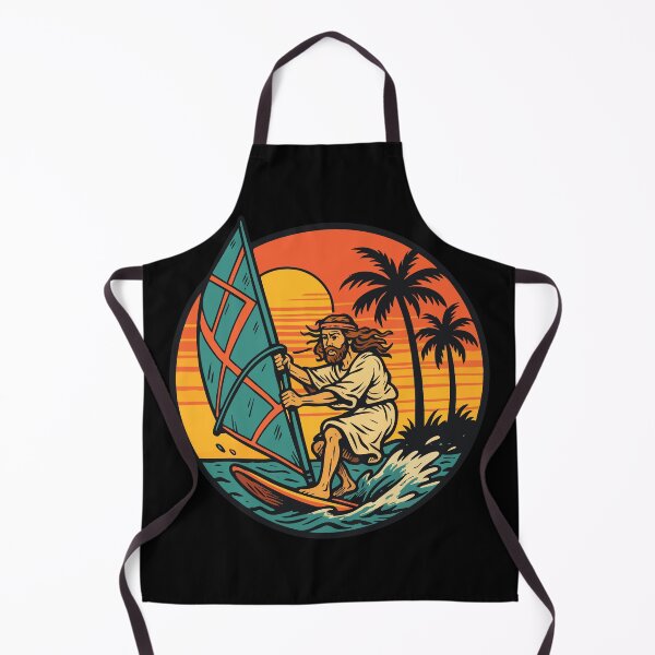 Item preview, Jesus Christ Windsurfing Summer Retro designed and sold by TomFrontierArt.
