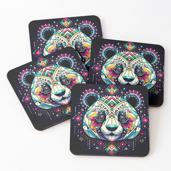 Item preview, Geometric colorful decorative panda  designed and sold by Dogandesighn.