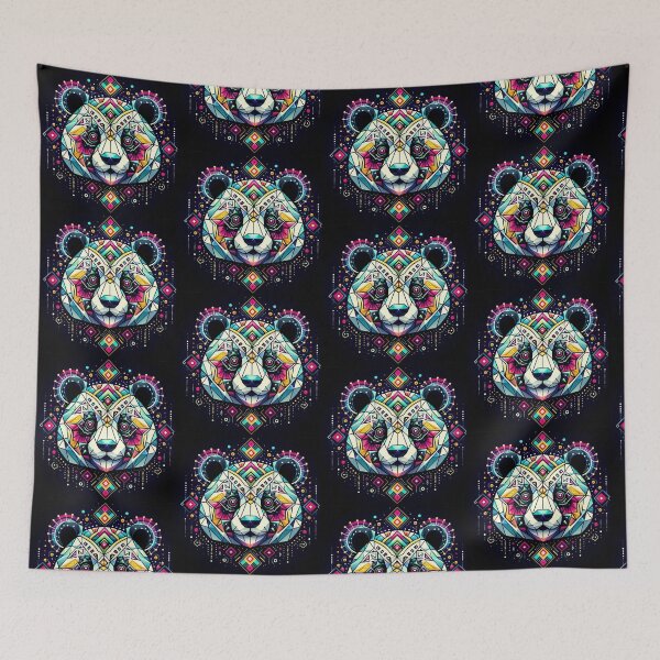 Item preview, Geometric colorful decorative panda  designed and sold by Dogandesighn.