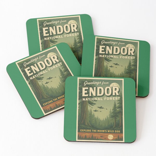 Item preview, Greetings from Endor – Retro National Forest Sci-Fi Postcard designed and sold by Lavoretty.