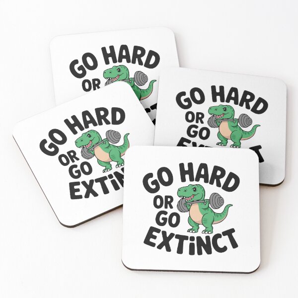 Item preview, Go Hard Or Go Extinct! Funny Dinosaur Exercise Pun designed and sold by PMCreative.