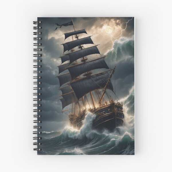 Item preview, Gothic Fantasy Ship in Storm | Dramatic Nautical Seascape | Victorian Maritime Art Print designed and sold by dreamparlor.