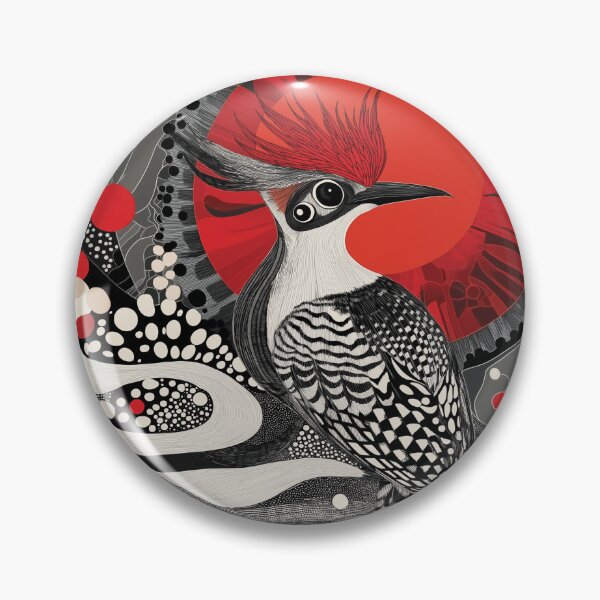 Item preview, Zen tangle design of a Hoopoe with Red, Black, and White Patterns. designed and sold by HEMRO.