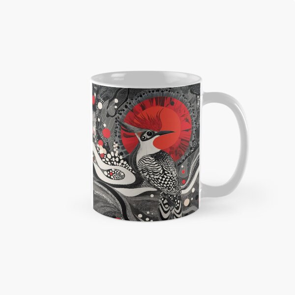 Item preview, Zen tangle design of a Hoopoe with Red, Black, and White Patterns. designed and sold by HEMRO.