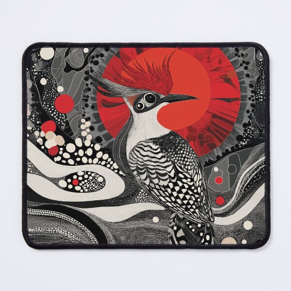 Item preview, Zen tangle design of a Hoopoe with Red, Black, and White Patterns. designed and sold by HEMRO.