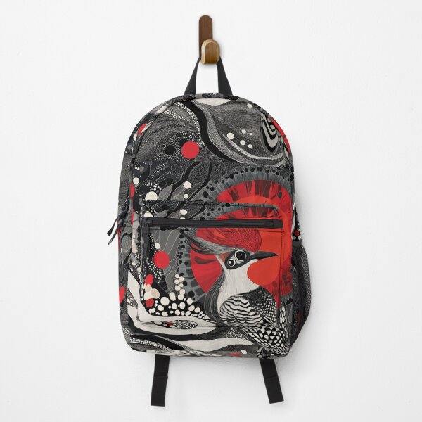 Item preview, Zen tangle design of a Hoopoe with Red, Black, and White Patterns. designed and sold by HEMRO.