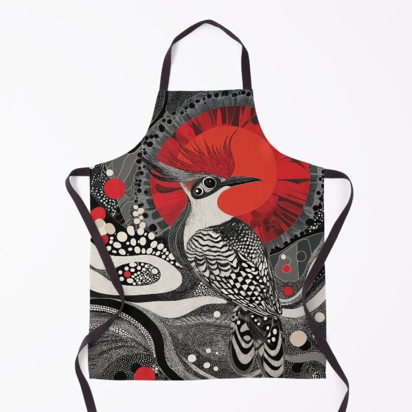 Item preview, Zen tangle design of a Hoopoe with Red, Black, and White Patterns. designed and sold by HEMRO.
