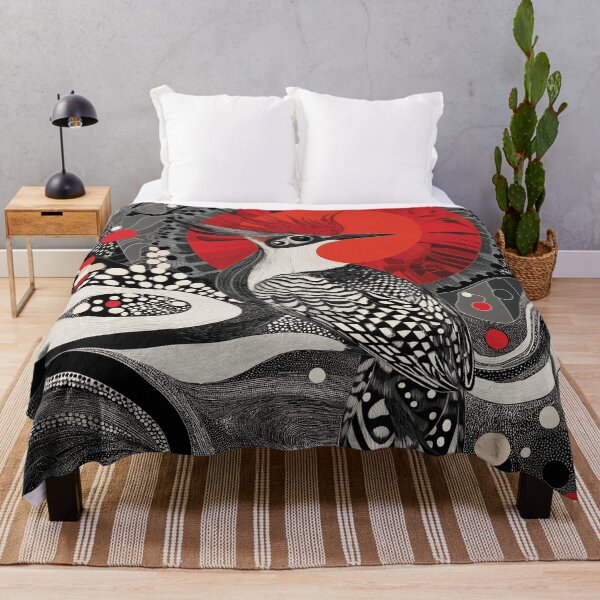 Item preview, Zen tangle design of a Hoopoe with Red, Black, and White Patterns. designed and sold by HEMRO.