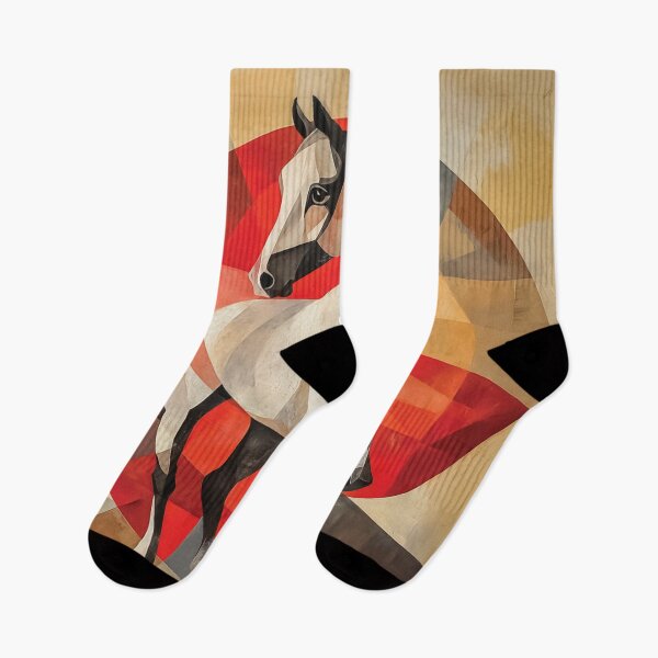 Item preview, Abstract Geometric design of a Horse in a Radial Red and White Composition. designed and sold by HEMRO.