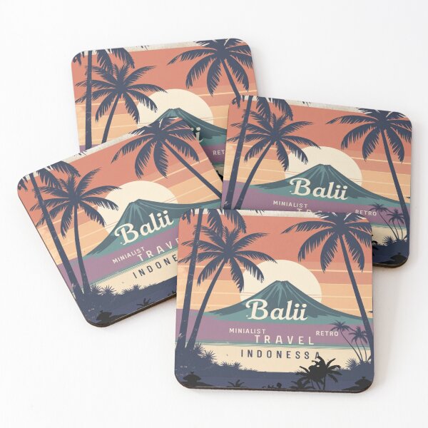 Item preview, Bali Retro Travel Poster – Tropical Island Art designed and sold by Mintiko2.