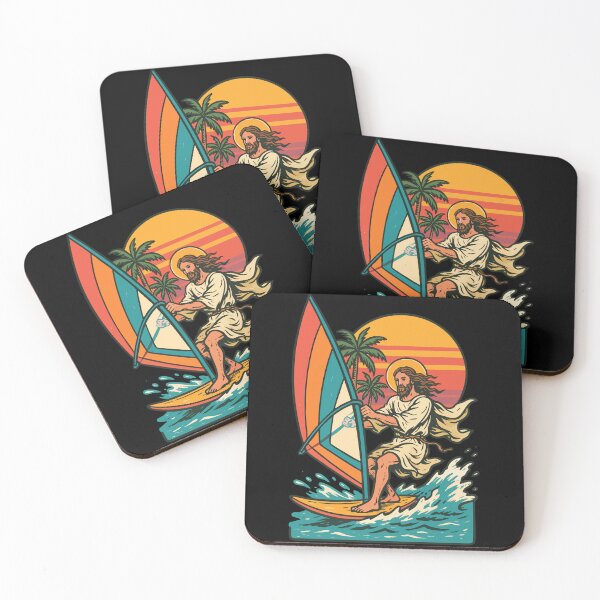 Item preview, Cool Jesus Christ Windsurfing Summer Retro designed and sold by TomFrontierArt.