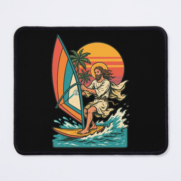 Item preview, Cool Jesus Christ Windsurfing Summer Retro designed and sold by TomFrontierArt.