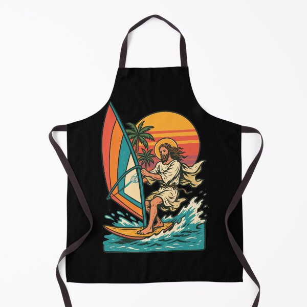 Item preview, Cool Jesus Christ Windsurfing Summer Retro designed and sold by TomFrontierArt.