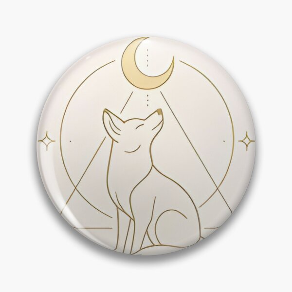 Item preview, Sacred Fox Gazing at the Moon – Sand and Gold Sacred Fox under Moonlight – Sand & Gold designed and sold by 	aluzia.design.