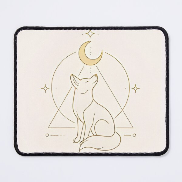 Item preview, Sacred Fox Gazing at the Moon – Sand and Gold Sacred Fox under Moonlight – Sand & Gold designed and sold by aluzia.design.