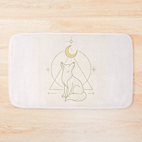 Item preview, Sacred Fox Gazing at the Moon – Sand and Gold Sacred Fox under Moonlight – Sand & Gold designed and sold by 	aluzia.design.