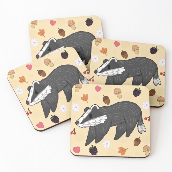 Item preview, Cute badger woodland pattern designed and sold by Bugbotherer30.