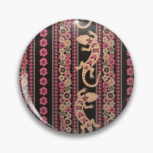 Item preview, Floral Salamander Stripes in Pink and Black designed and sold by somecallmebeth.