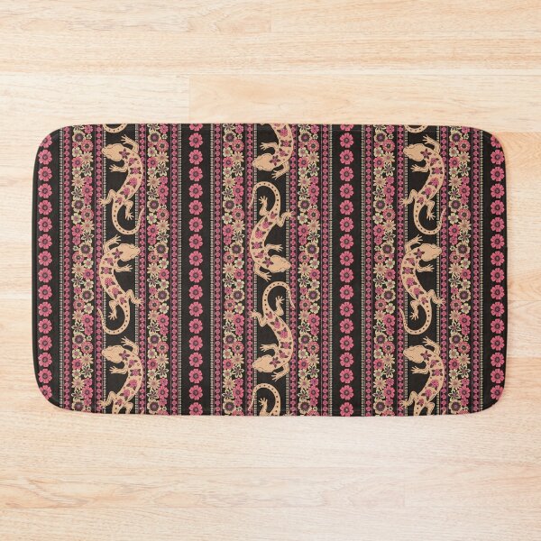 Item preview, Floral Salamander Stripes in Pink and Black designed and sold by somecallmebeth.