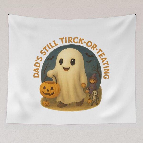 Item preview, Dad’s Still Trick-or-Treating – Funny Halloween Ghost Design for Dads designed and sold by Neon Nightmare.
