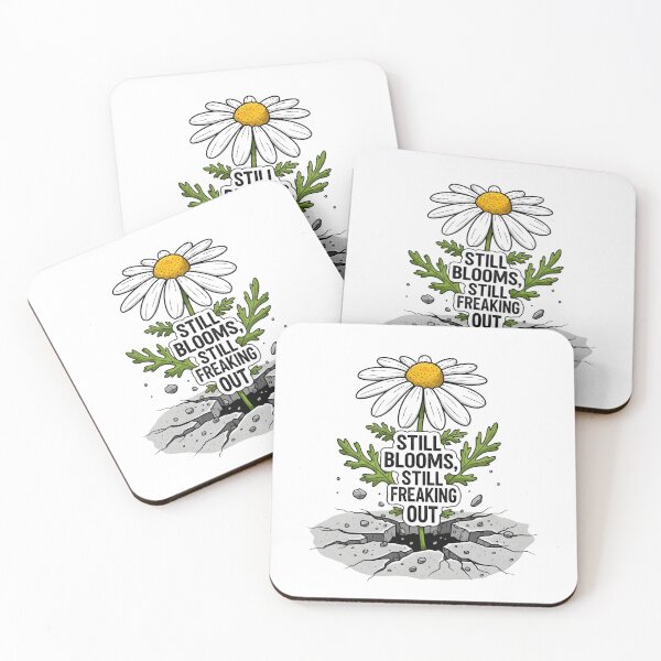 Item preview,  Still Blooms, Still Freaking Out – Resilient Daisy Anxiety Digital Art designed and sold by AnnDesignStudio.