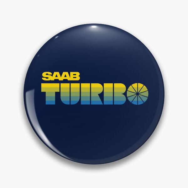 Item preview, SAAB Turbo retro look badge Sweden color stripes designed and sold by blackdogshop.