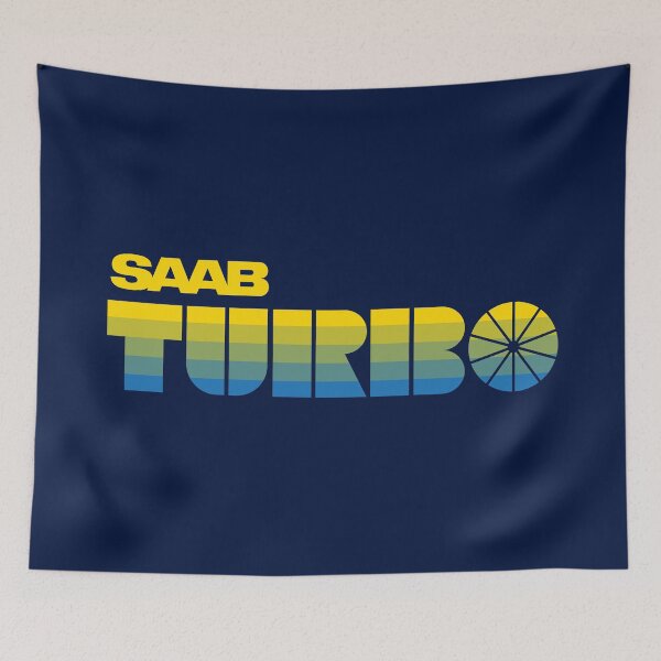 Item preview, SAAB Turbo retro look badge Sweden color stripes designed and sold by blackdogshop.