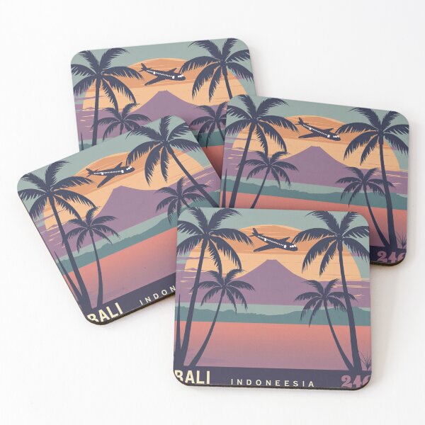 Item preview, Bali Indonesia Sunset Flight – Retro Travel Poster designed and sold by Mintiko2.