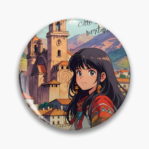 Item preview, Retro Anime Girl from Cusco Peru America Vintage Travel Romantic Quote designed and sold by Kawaii-Sky.