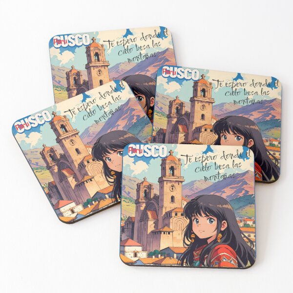 Item preview, Retro Anime Girl from Cusco Peru America Vintage Travel Romantic Quote designed and sold by Kawaii-Sky.