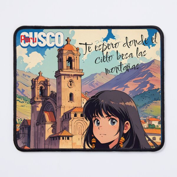 Item preview, Retro Anime Girl from Cusco Peru America Vintage Travel Romantic Quote designed and sold by Kawaii-Sky.