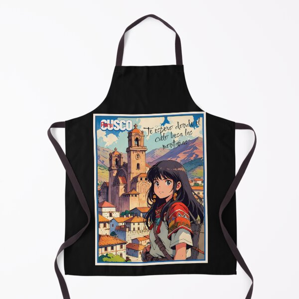 Item preview, Retro Anime Girl from Cusco Peru America Vintage Travel Romantic Quote designed and sold by Kawaii-Sky.