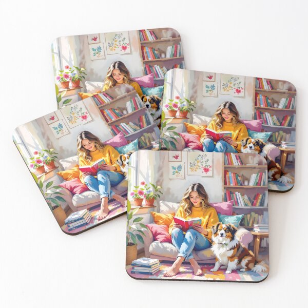 Item preview, Girl Reading With Her Cat In Cozy Room - Bookish Girl Aesthetic designed and sold by Wiss2Arts.
